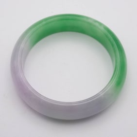 Chinese Purple And Green Jade Bangle