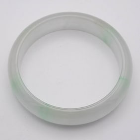 Chinese Translucent White Jade Bangle