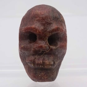 Antique Chinese Hongshan Culture Jade Skull Amulet