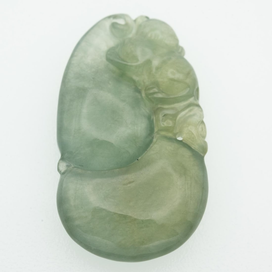 Carved Icy Green Jadeite Gourd Pendant (1 of 3)