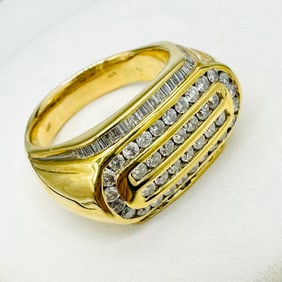 Natural Diamond Men’s Ring, 14KT Yellow Gold # 2307
