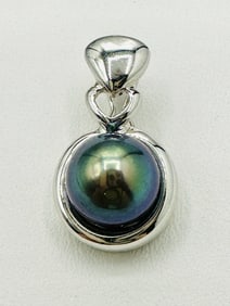 14KT White Gold Pearl Pendant # 2392