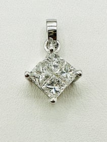 Natural Diamond Pendant,14KT White Gold # 2516
