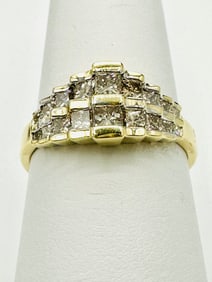Natural Diamond Ring,14KT Yellow Gold # 2527