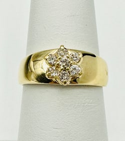 Natural Diamond Ring,14KT Yellow Gold # 2528