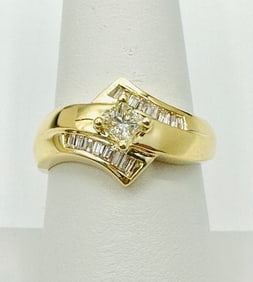 Natural Diamond Ring,14KT Yellow Gold # 2541