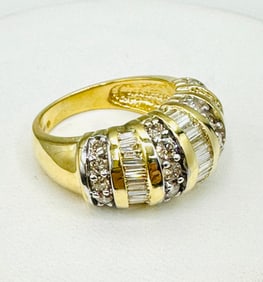 Natural Diamond Ring,14KT Yellow Gold # 2546