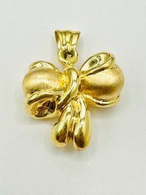 18KT Yellow Gold Puff Pendant # 2567