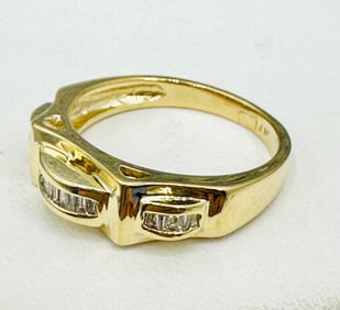Natural Diamond Ring,14KT Yellow Gold # 2596