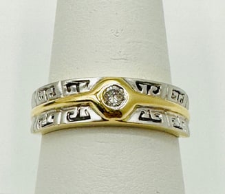 Natural Diamond Ring,14KT Yellow and White Gold # 2597