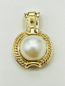14KT Yellow Gold Pearl Pendant # 2605