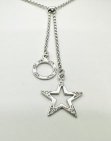 Natural Diamond Charms 14KT White Gold Necklace # 2624