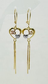 Pair of 14KT Yellow Gold Drops Earrings # 2641