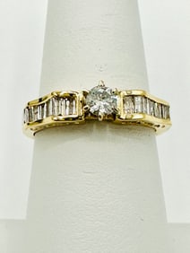 Natural Diamond Engagement Ring,14KT Yellow Gold # 2653