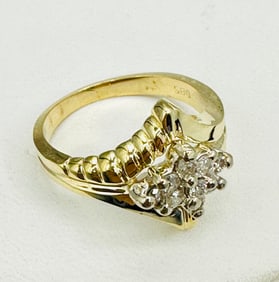 Natural Diamond Ring,14KT Yellow Gold # 2655
