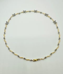 Natural Diamond Necklace, 14KT Yellow and White Gold # 2664