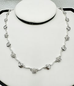 Natural Diamond Necklace, White Gold # 2665