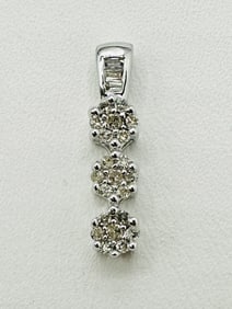 14KT White Gold Natural Diamond Pendant # 2681
