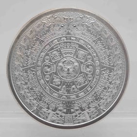 Aztec Sun Calendar 2oz Silver Round