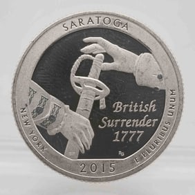 2015 American Proof Silver Quarter ATB Saratoga