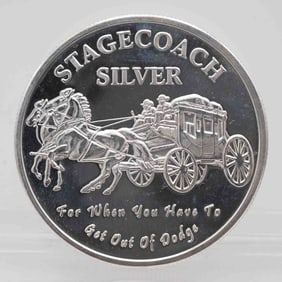 Vintage Stagecoach Silver Divisible 1oz Silver Round
