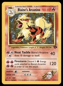Blaine's Arcanine Gym Challenge #001/132 Holo Pokemon Card