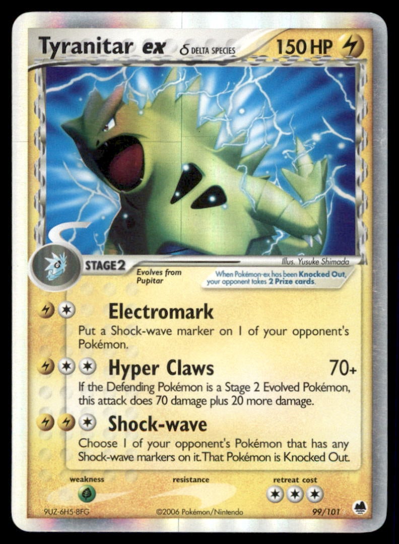 Tyranitar ex (Delta Species) Dragon Frontiers #99/101 Holo Pokemon Card (1 of 2)