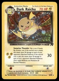 Dark Raichu Team Rocket #83/82 Holo Pokemon Card