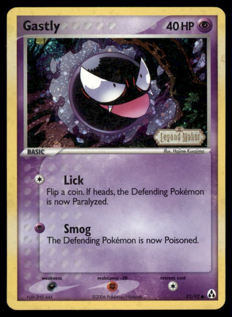Gastly Legend Maker #52/92 Holo Pokemon Card: We offer combined shipping on multiple items. Buyers may also arrange their own shipping. LiveShipping is a separate and independent option for shipping that is NOT a part of the auction house or thei