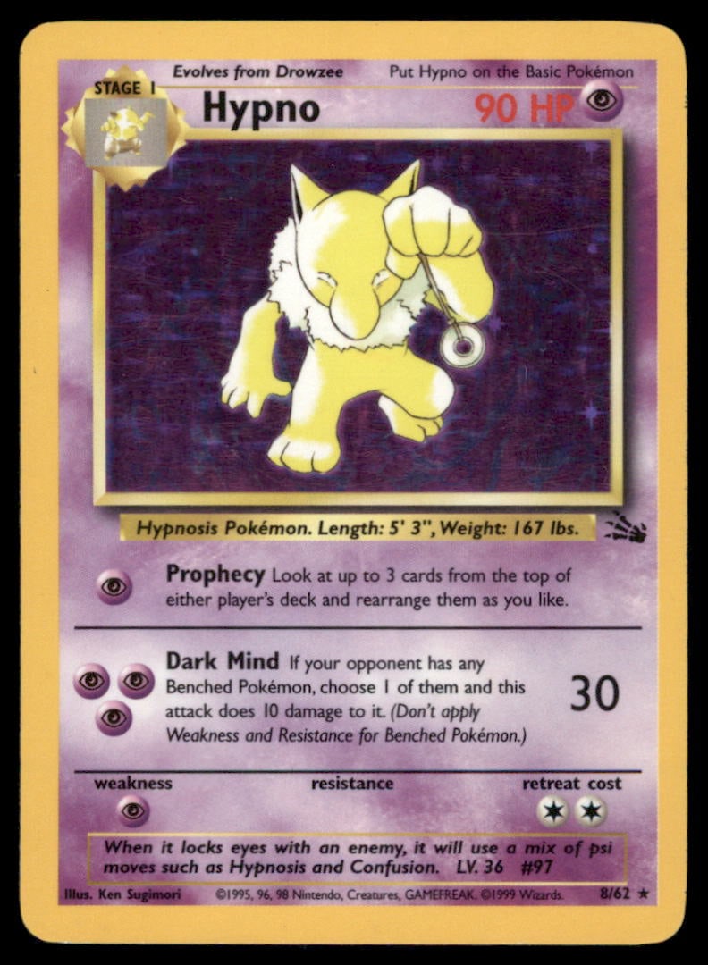 Hypno (8) Fossil #08/62 Holo Pokemon Card: We offer combined shipping on multiple items. Buyers may also arrange their own shipping. LiveShipping is a separate and independent option for shipping that is NOT a part of the auction house or thei