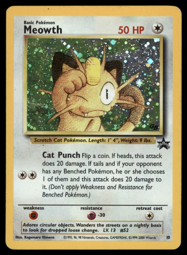 Meowth WoTC Promo #10/53 Holo Pokemon Card (1 of 2)