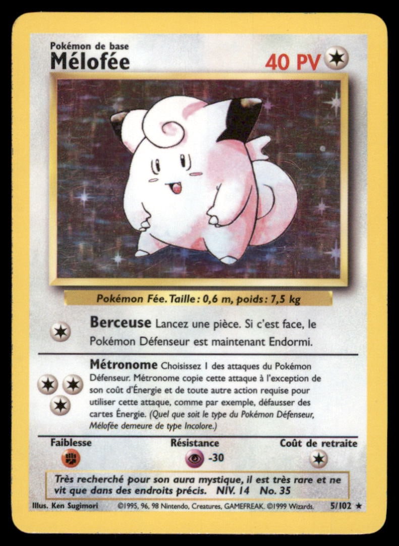 Clefairy Base Set #005/102 Holo Pokemon Card (1 of 2)