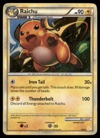 Raichu (#30 Holo) HGSS Trainer Kit: Gyarados & Raichu #30/30 Holo Pokemon Card