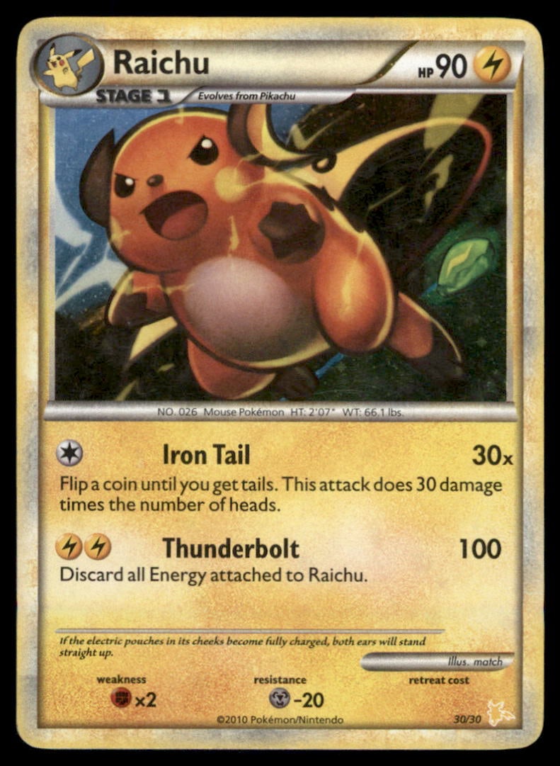 Raichu (#30 Holo) HGSS Trainer Kit: Gyarados & Raichu #30/30 Holo Pokemon Card: We offer combined shipping on multiple items. Buyers may also arrange their own shipping. LiveShipping is a separate and independent option for shipping that is NOT a part of the auction house or thei