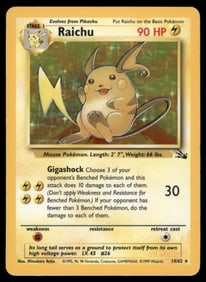 Raichu (14) Fossil #14/62 Holo Pokemon Card
