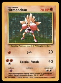 Hitmonchan Base Set #007/102 Holo Pokemon Card