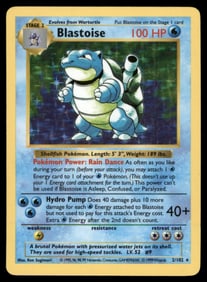 Blastoise Base Set (Shadowless) #002/102 Holo Pokemon Card