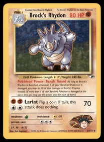 Brock's Rhydon Gym Heroes #002/132 Holo Pokemon Card