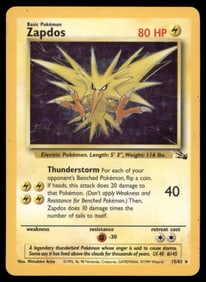 Zapdos (15) Fossil #15/62 Holo Pokemon Card