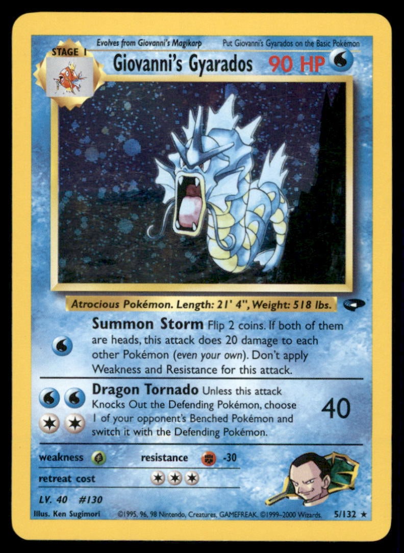 Giovanni's Gyarados Gym Challenge #005/132 Holo Pokemon Card: We offer combined shipping on multiple items. Buyers may also arrange their own shipping. LiveShipping is a separate and independent option for shipping that is NOT a part of the auction house or thei