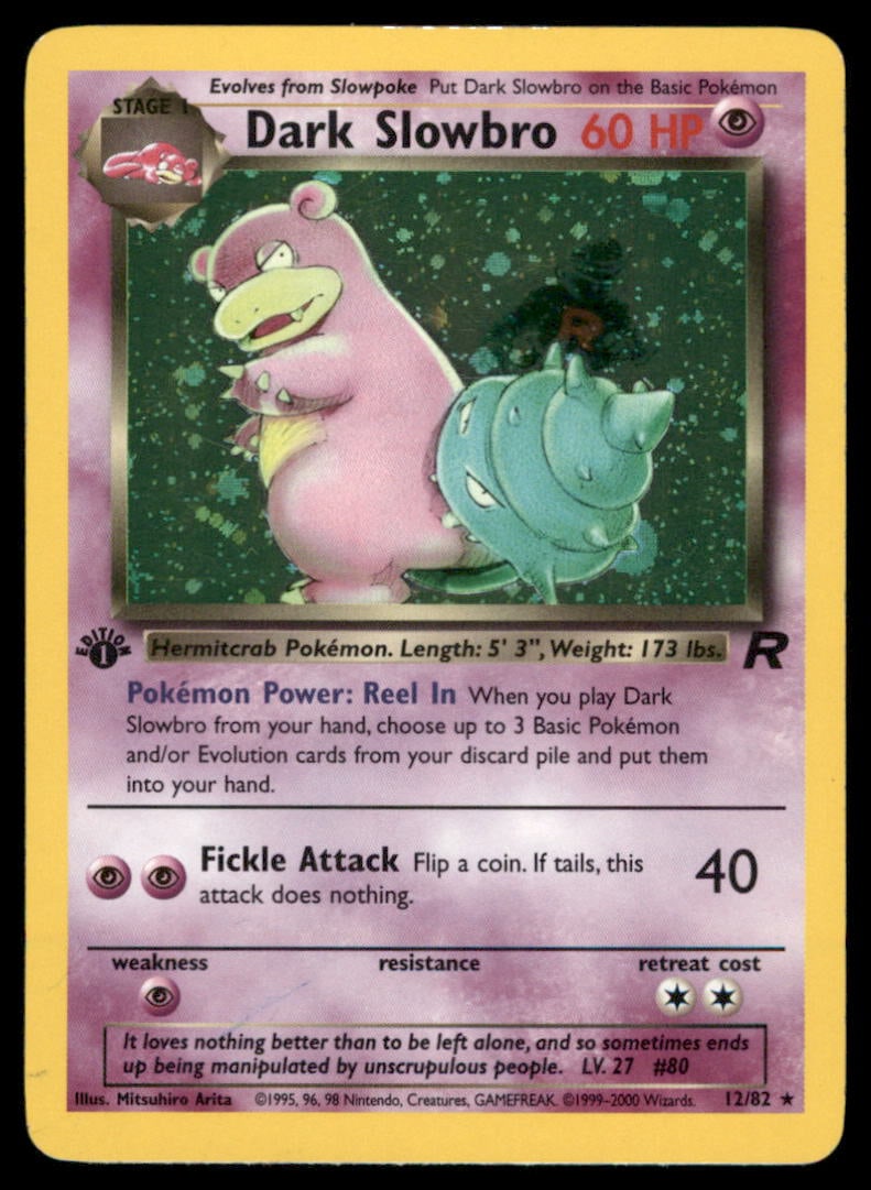 Dark Slowbro 1st Ed. Team Rocket #12/82 Holo Pokemon Card: We offer combined shipping on multiple items. Buyers may also arrange their own shipping. LiveShipping is a separate and independent option for shipping that is NOT a part of the auction house or thei