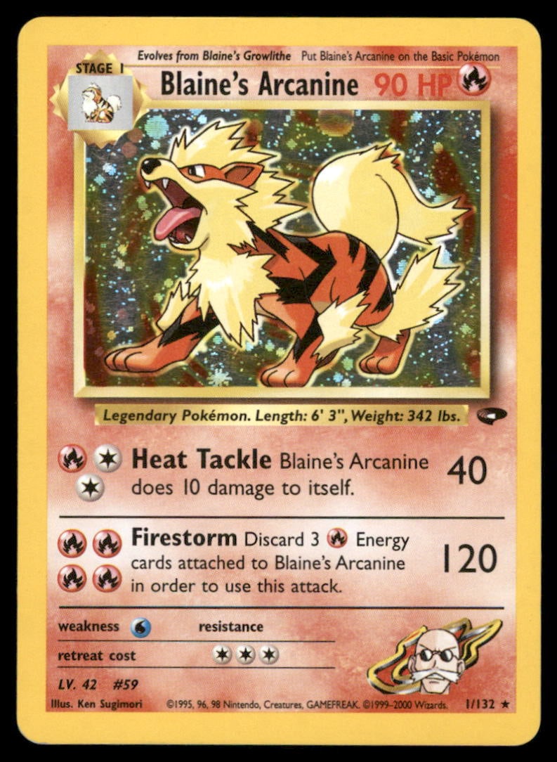 Blaine's Arcanine Gym Challenge #001/132 Holo Pokemon Card: We offer combined shipping on multiple items. Buyers may also arrange their own shipping. LiveShipping is a separate and independent option for shipping that is NOT a part of the auction house or thei