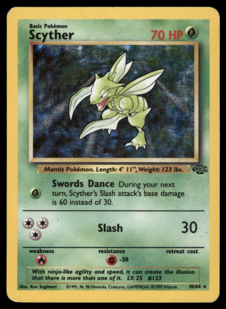 Scyther (10) Jungle #10/64 Holo Pokemon Card: We offer combined shipping on multiple items. Buyers may also arrange their own shipping. LiveShipping is a separate and independent option for shipping that is NOT a part of the auction house or thei