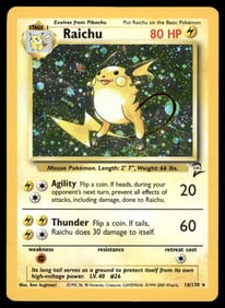 Raichu Base Set 2 #016/130 Holo Pokemon Card