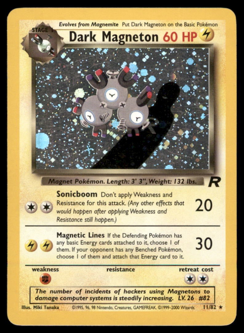 Dark Magneton (28) Team Rocket #28/82 Holo Pokemon Card (1 of 2)