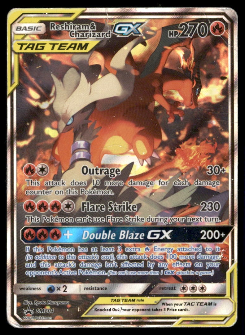 Reshiram & Charizard GX SM Promos #SM201 Holo Pokemon Card (1 of 2)