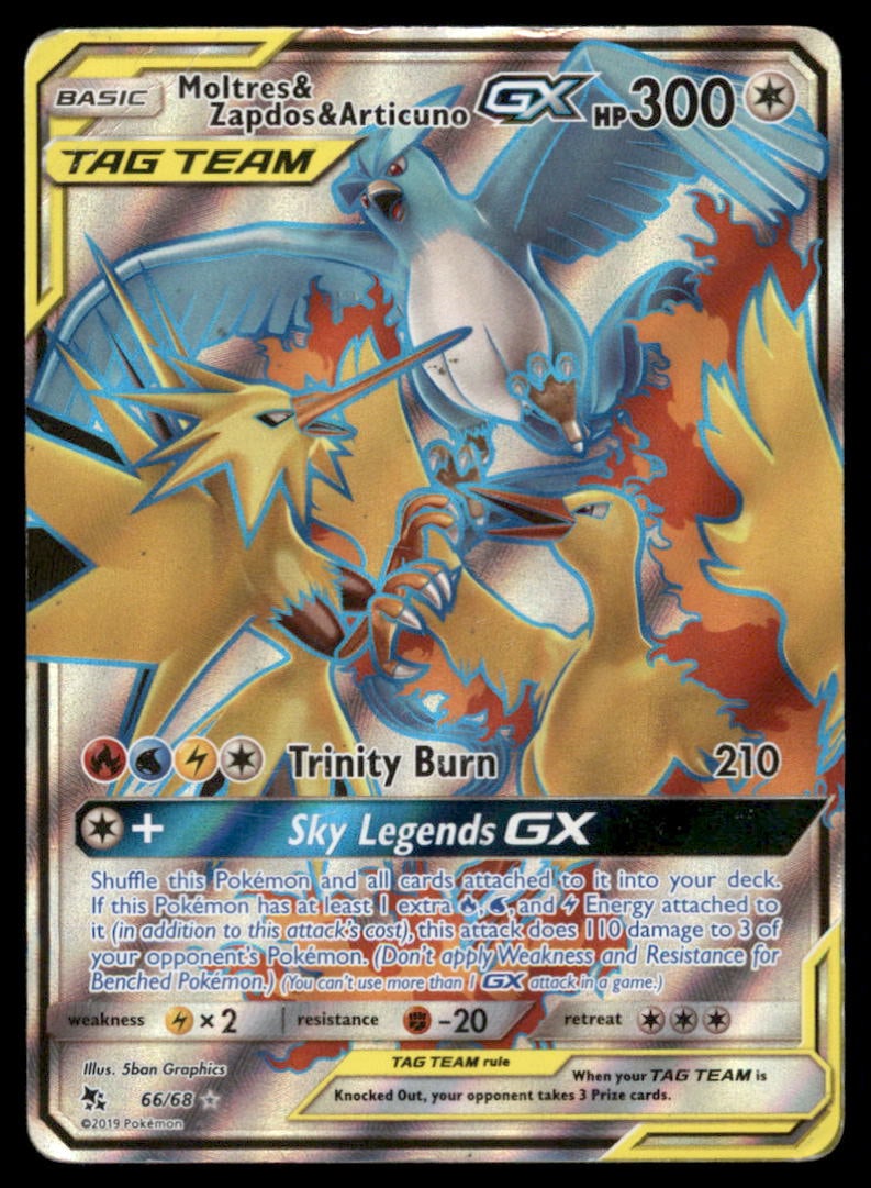 Moltres & Zapdos & Articuno GX (Full Art) Hidden Fates #66/68 Holo Pokemon Card: We offer combined shipping on multiple items. Buyers may also arrange their own shipping. LiveShipping is a separate and independent option for shipping that is NOT a part of the auction house or thei
