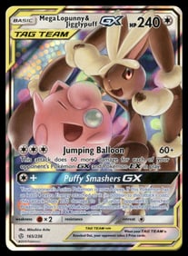 Mega Lopunny & Jigglypuff GX SM - Cosmic Eclipse #165/236 Holo Pokemon Card