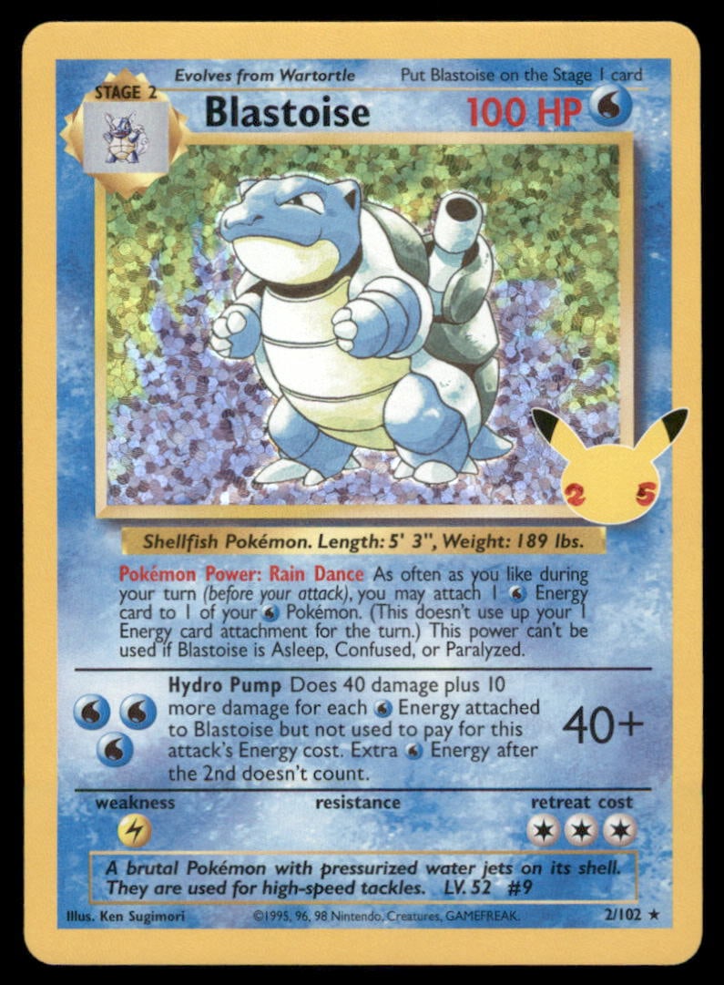 Blastoise Celebrations: Classic Collection #2/102 Holo Pokemon Card: We offer combined shipping on multiple items. Buyers may also arrange their own shipping. LiveShipping is a separate and independent option for shipping that is NOT a part of the auction house or thei