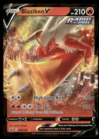 Blaziken V SWSH06: Chilling Reign #020/198 Holo Pokemon Card